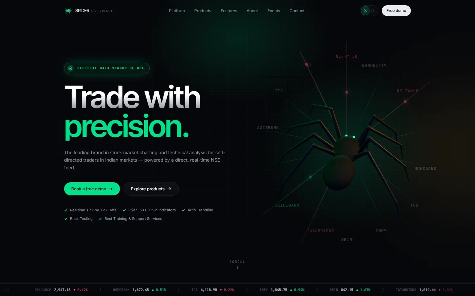 Spider Software — screenshot of the design