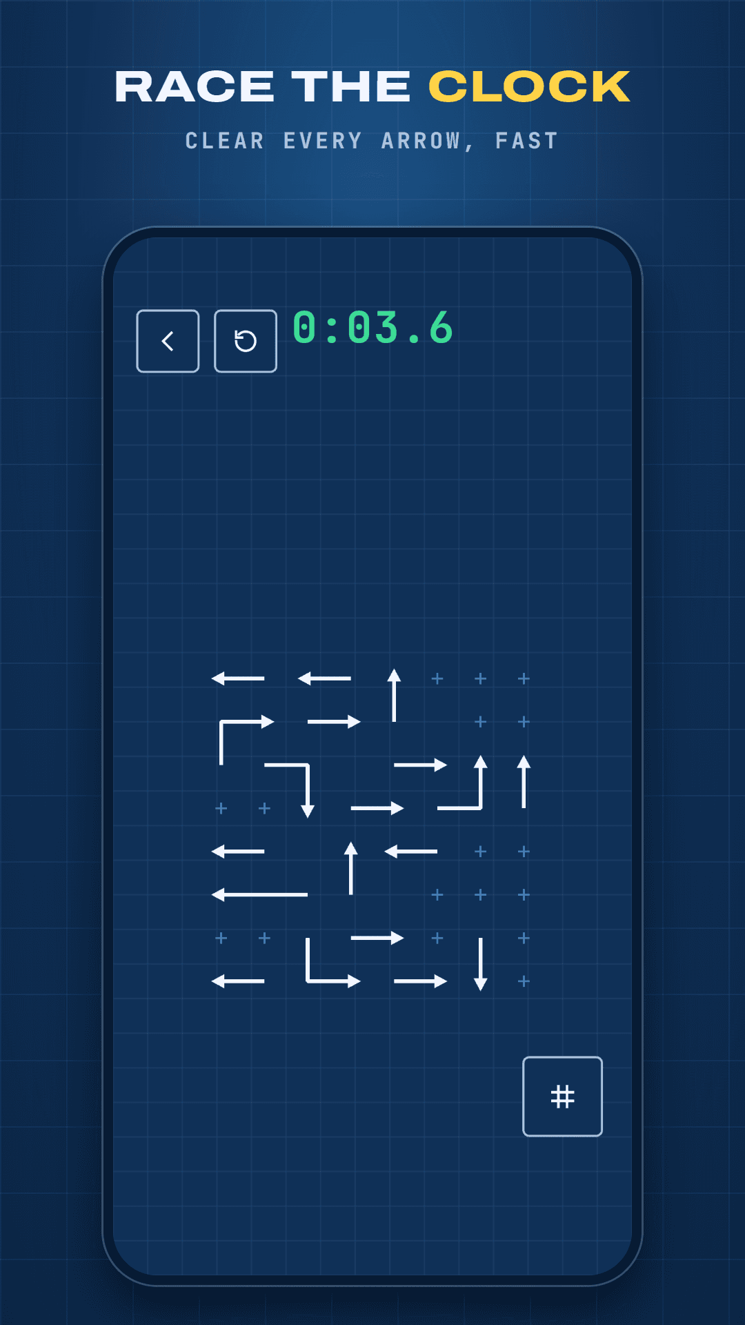 A Timed level with the stopwatch running